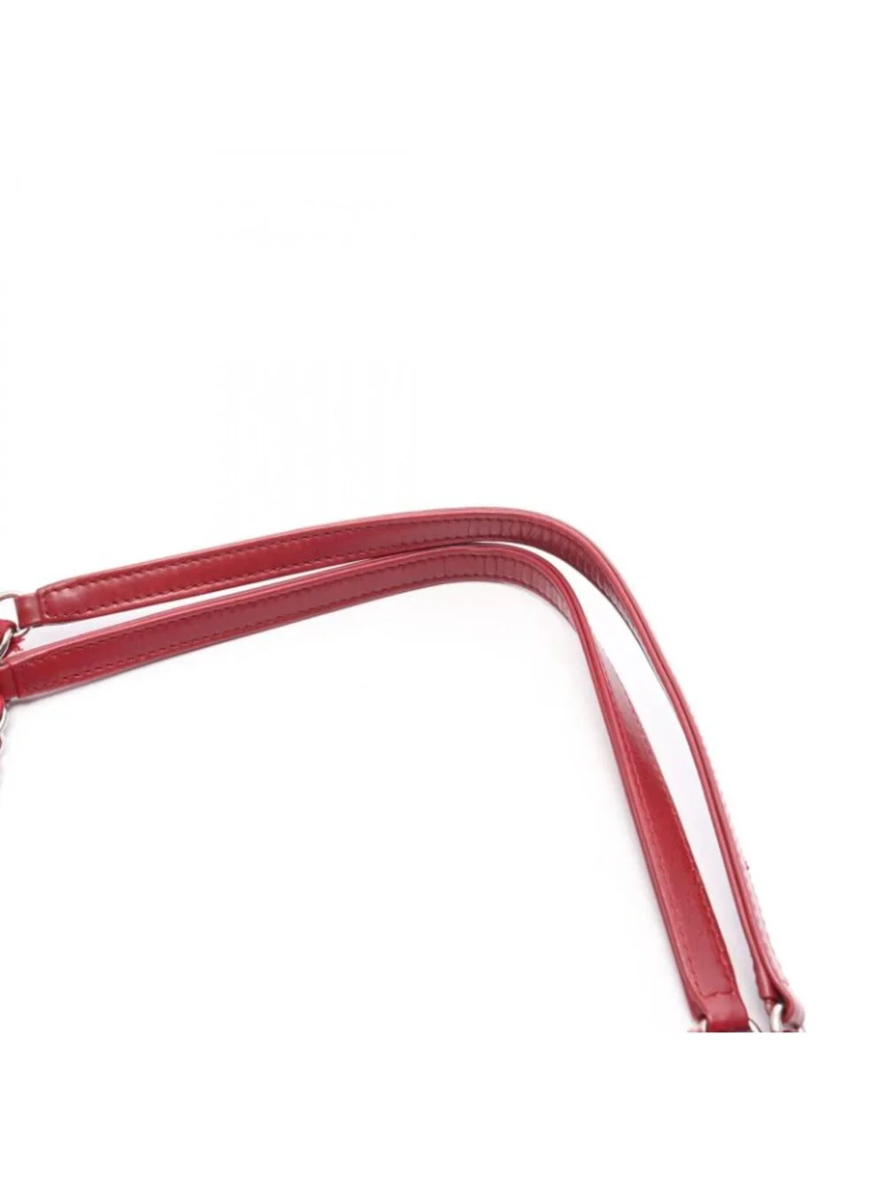 Chanel Tote Deauville Red Canvas Leather Chain MM